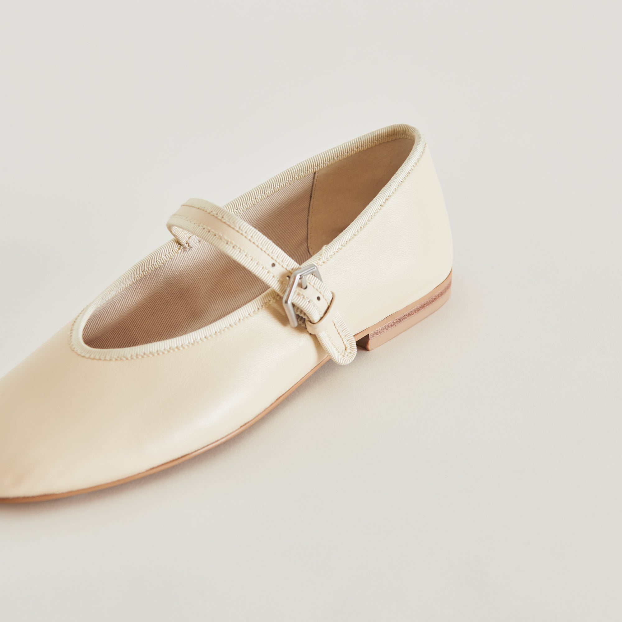 Roslyn Ballet Flats - Genuine Leather in Cream for Women | Comfortable & Stylish Shoes for Work, Casual Wear & Dance