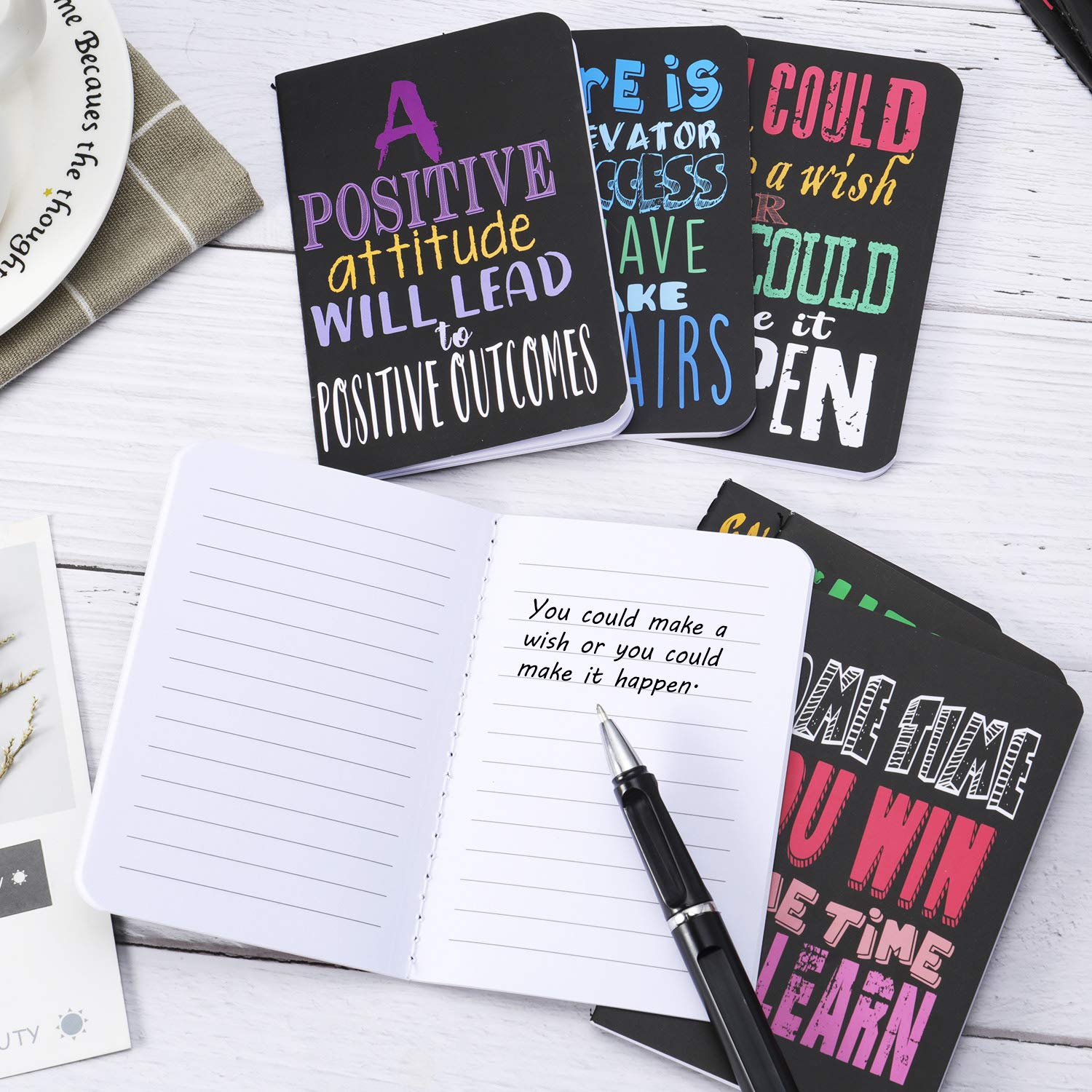Inspirational Mini Notebooks Bulk - 50 Pack Motivational Journal Notepads for Office, Home, Church & Christian Gifts - 10 Bright Styles - Perfect for Daily Encouragement, Bible Study Notes & Gratitude Journaling