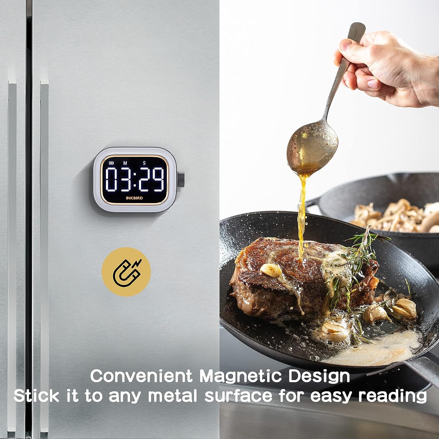 Digital Kitchen Timer IDT 02 - Countdown & Alarm Cooking Timer for Baking, Grilling, and Meal Prep - Perfect for Home Chefs & Professional Kitchens