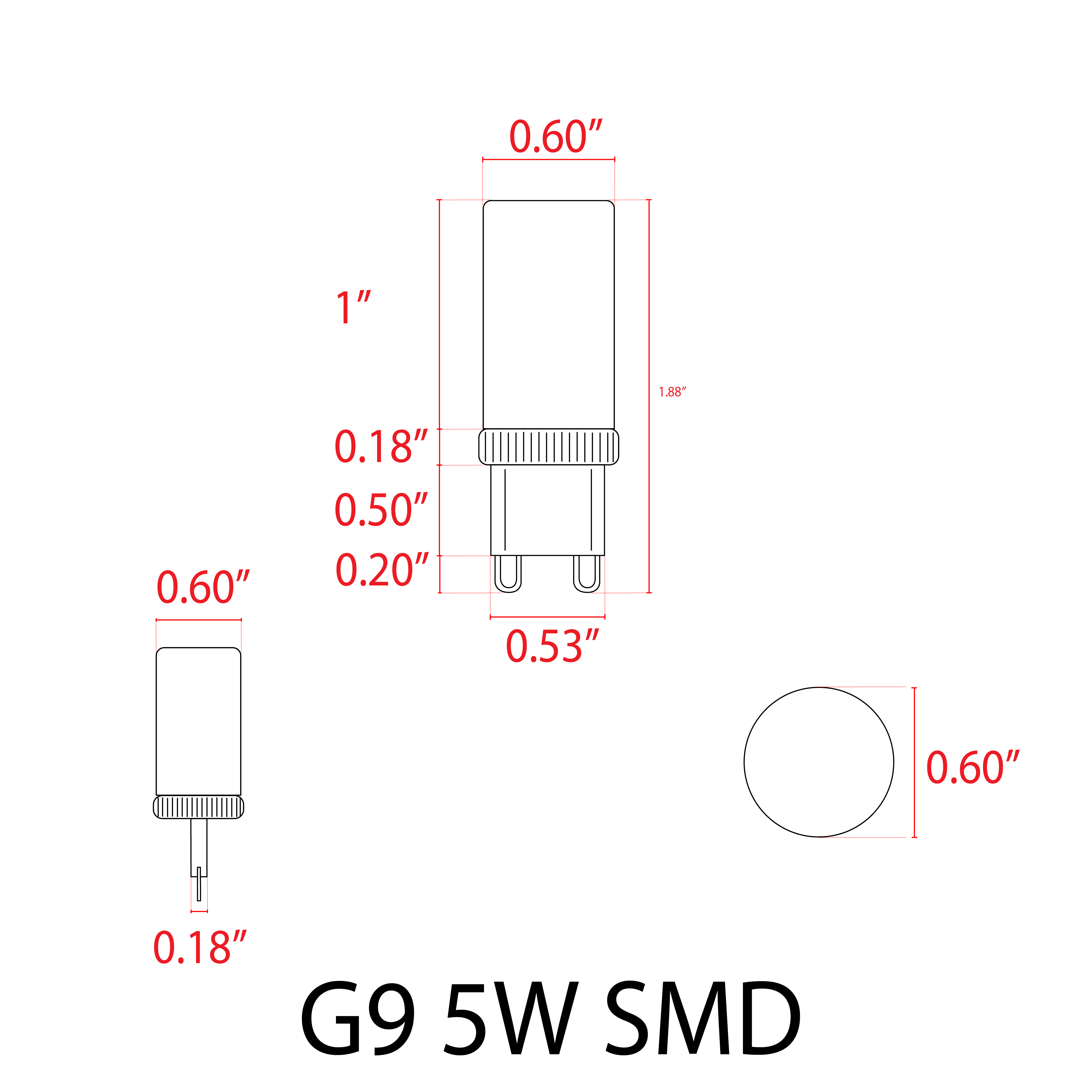 G9 5W SMD 12V LED Looped Base Light Bulbs - Dimmable Energy Saving Bulbs for Chandeliers, Wall Sconces, and Decorative Lighting