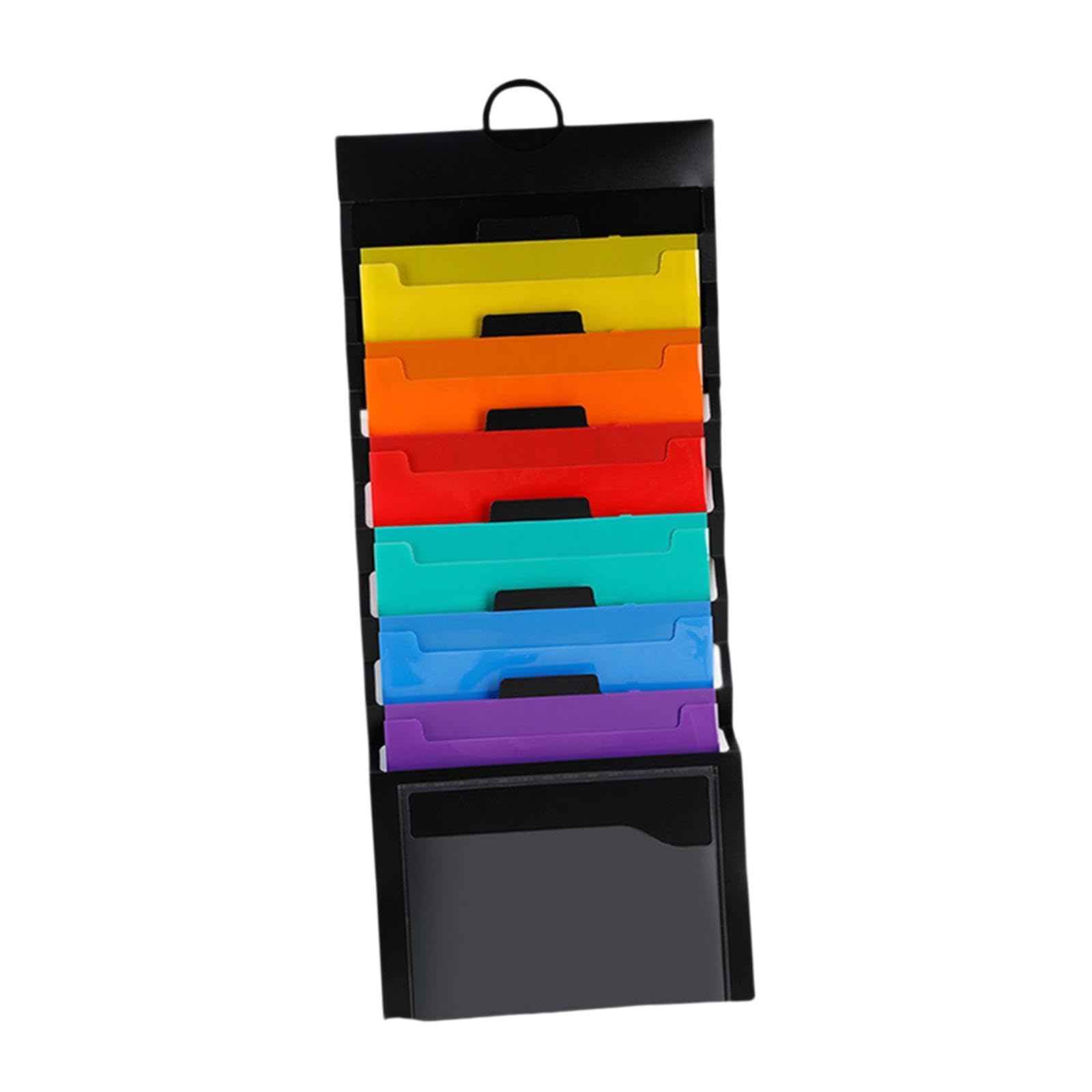 Kokiya 6-Pocket Hanging Wall File Organizer - Expandable Document Holder for Home & Office - Sturdy Wall Mount Paper Folder for Bills, Receipts, Letters (Ideal for Home Office Organization & Work Efficiency)