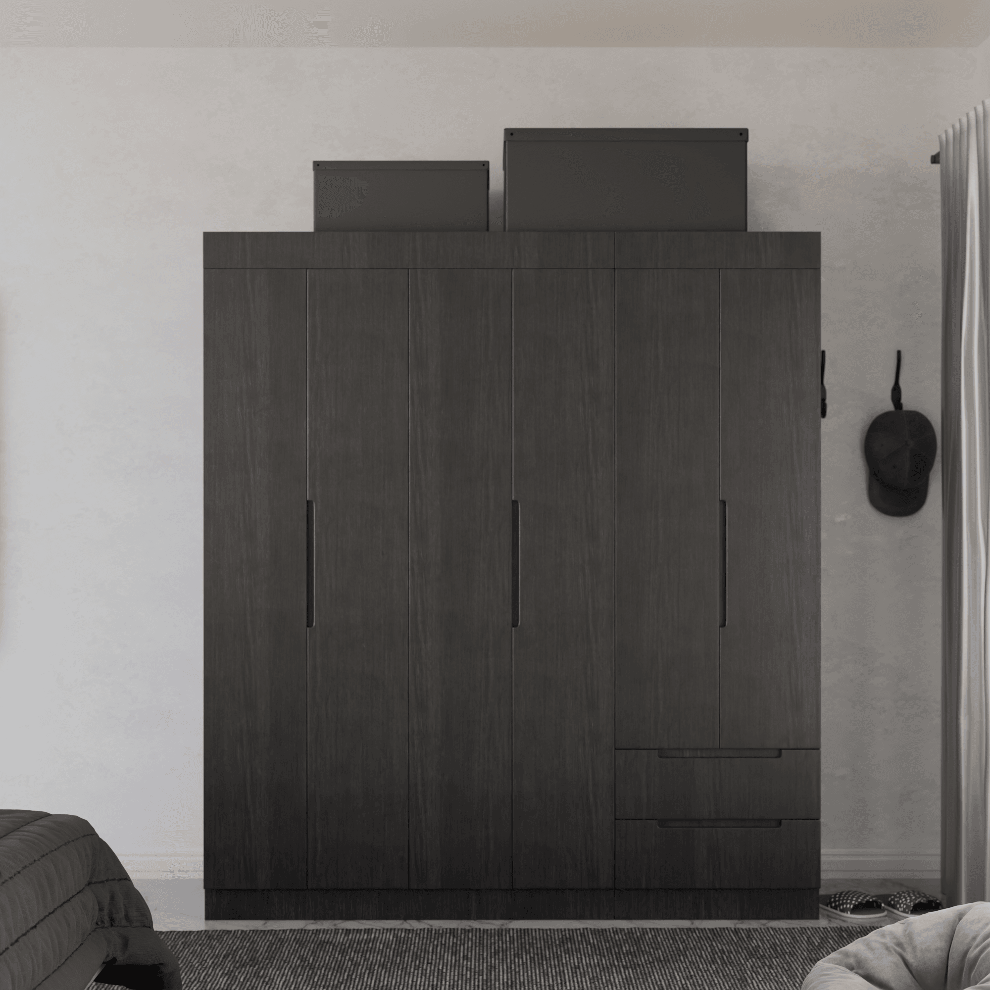 Harrison 6-Door Open Wardrobe Closet - Spacious Storage for Bedroom, Walk-In Closet, or Dressing Room Organization