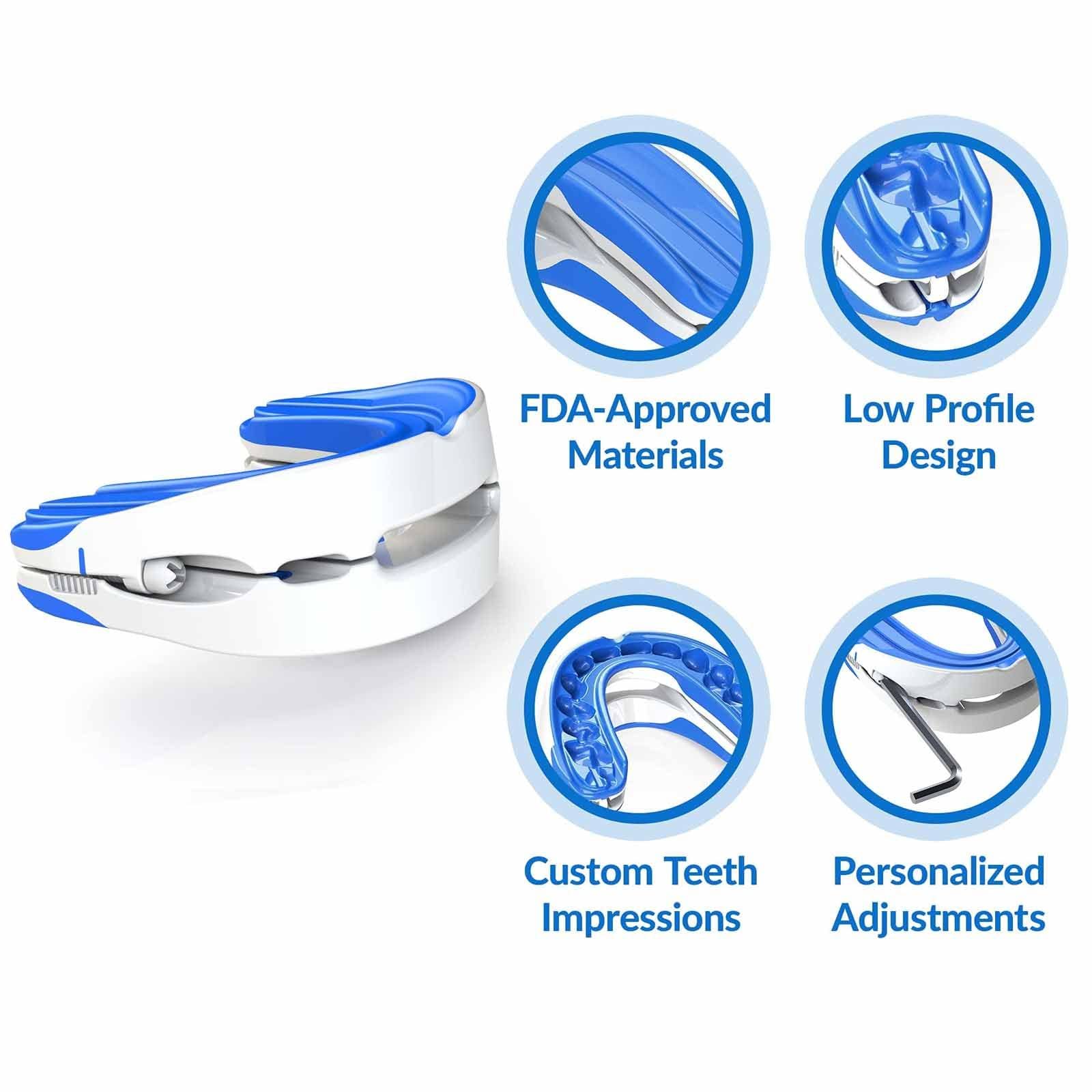 **Wolfmoutiy Anti-Snoring Mouthpiece – Adjustable Jaw Positioning Snore Stopper for Men & Women | Prevents Teeth Grinding & Promotes Natural Sleep | Ideal for Nighttime Use & Travel**
