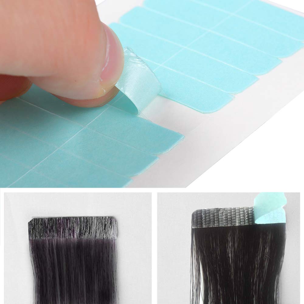 EBANKU 120Pcs Double Sided Hair Extension Tape - Strong Hold Adhesive Tabs for Lace Wigs, Toupees & Hair Wefts | Invisible & Sweatproof | Perfect for Daily Wear, Special Occasions & Cosplay