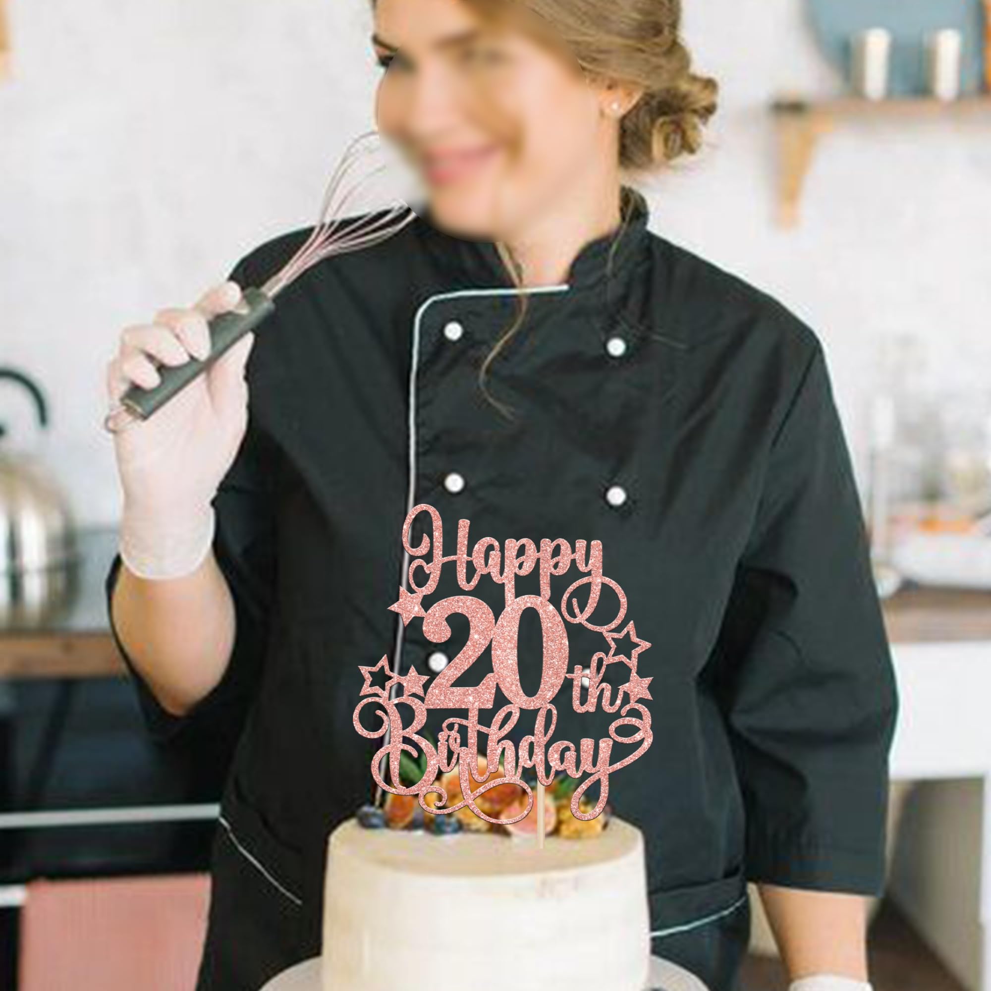 1 PCS Happy 20th Birthday Cake Topper - Glitter 