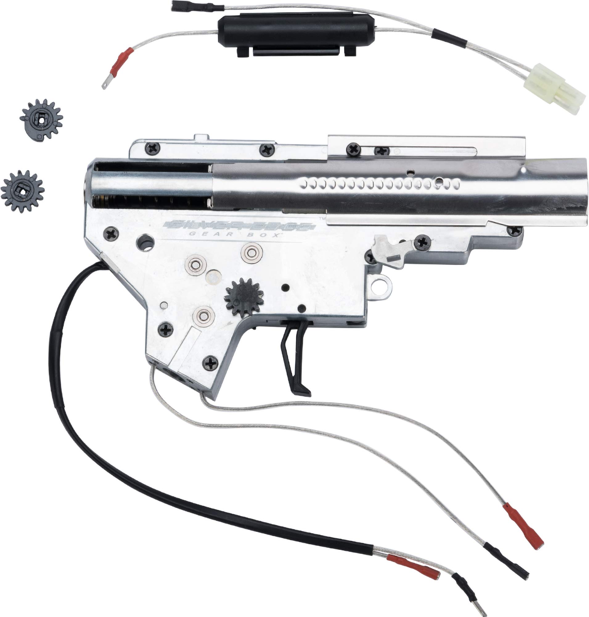 APS Silver Edge 8mm Ver.2 AEG Airsoft Gearbox - Rear Wired/Ambidextrous Design for M4/M16 Airsoft Rifles | Perfect for MilSim, Target Practice & Airsoft Battles