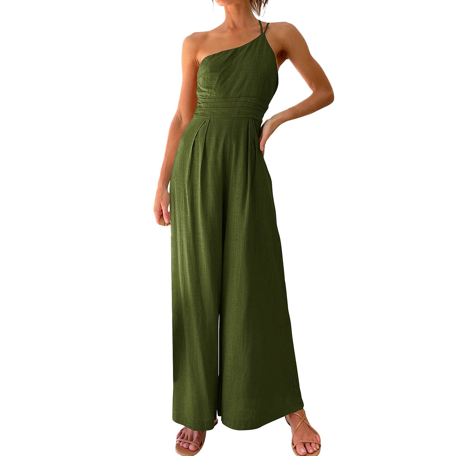 Women's Floral Sleeveless Romper Jumpsuit - Summer Loose Fit Overalls with Pockets | Casual Outfit for Beach, Vacation & Everyday Wear