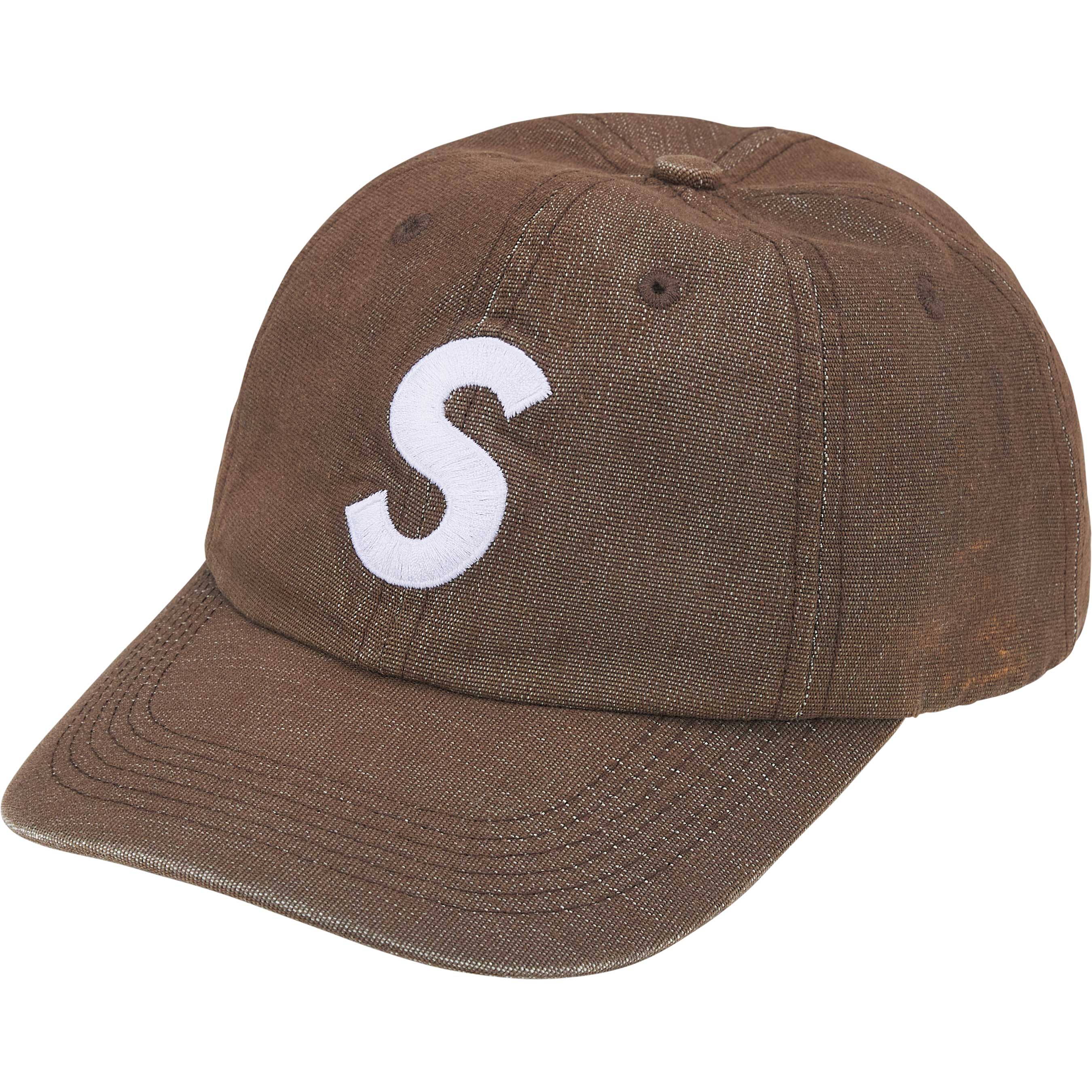 Supreme Cordura® Denim S Logo 6-Panel Cap - Brown Unisex Baseball Hat for Men & Women - Durable Outdoor & Streetwear Fashion Accessory