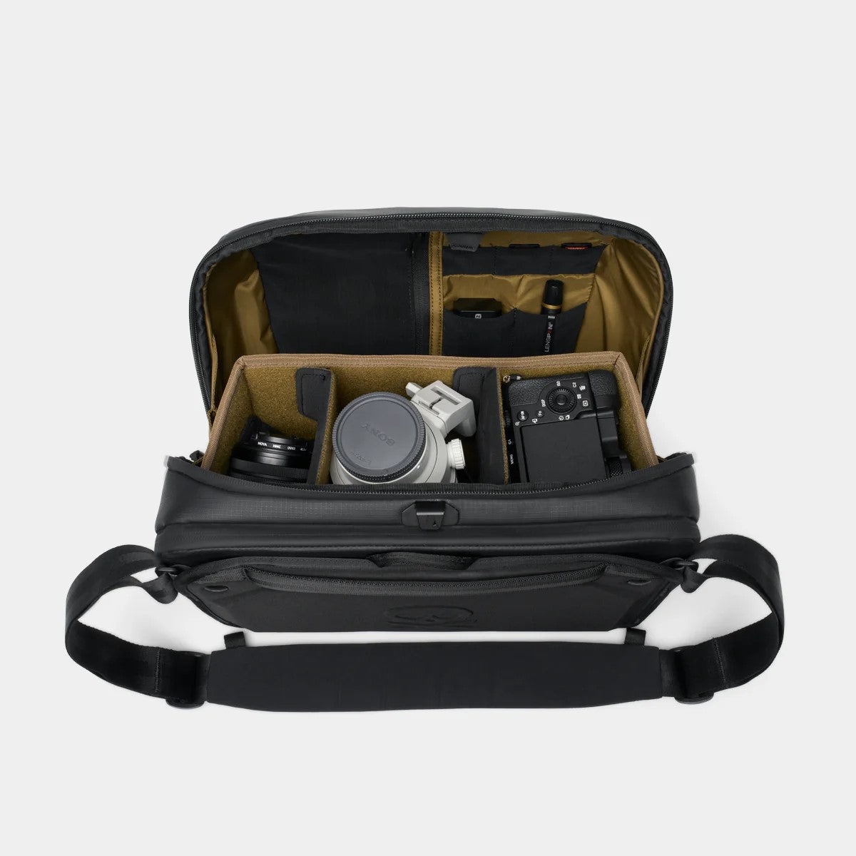 Nomatic McKinnon 13L Camera Messenger Bag - Waterproof & Durable DSLR/SLR Shoulder Bag for Photographers (Black) - Perfect for Travel, Street Photography & Daily Commute