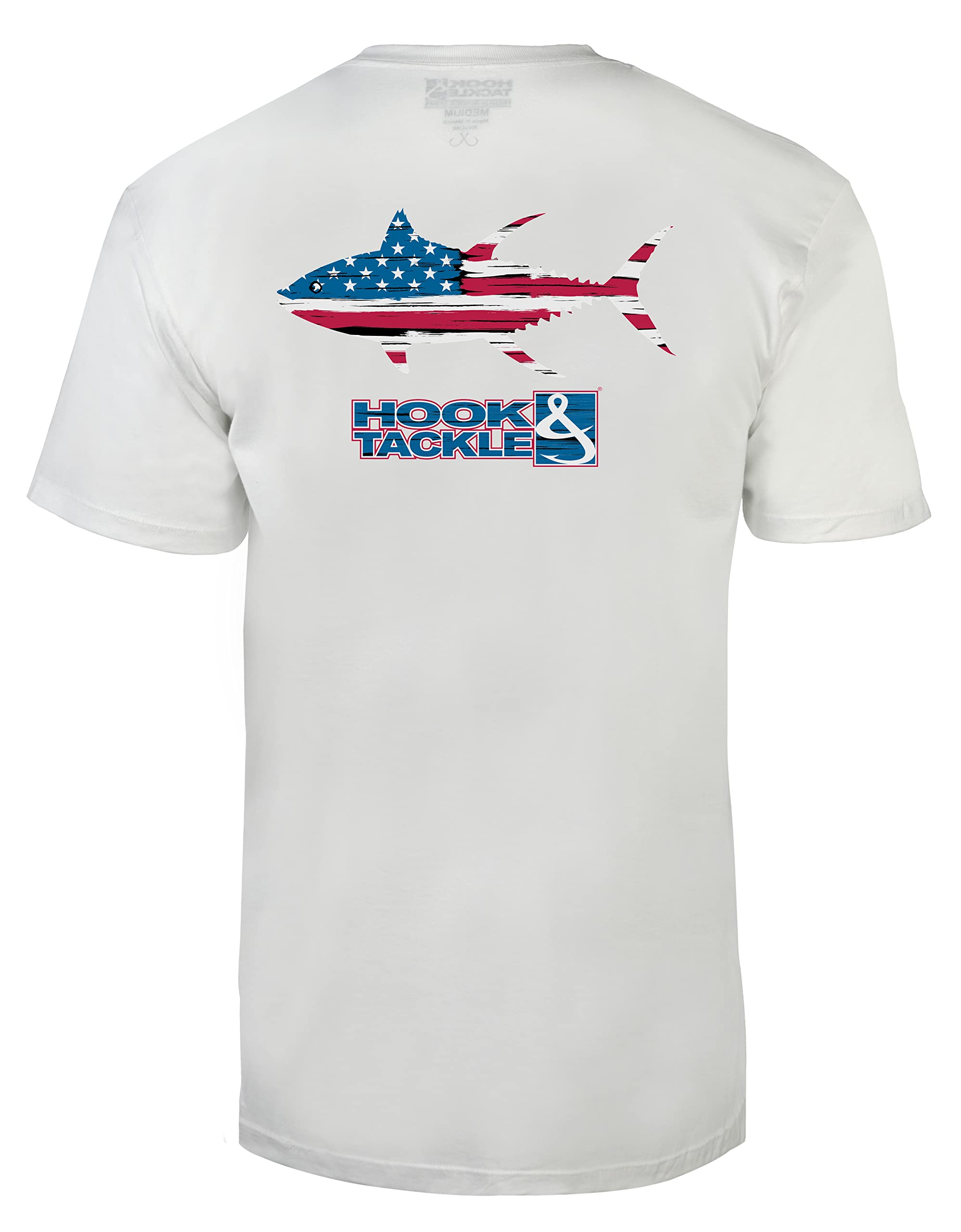 Hook & Tackle® Men's Premium Patriot Tuna Fishing Short Sleeve T-Shirt - Comfortable & Durable for Fishing, Outdoor Activities & Casual Wear