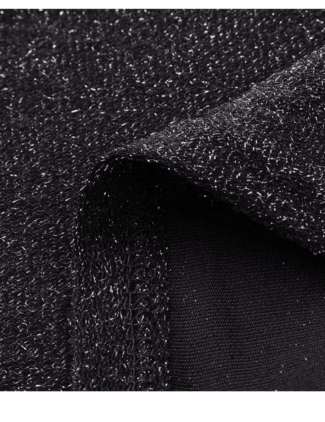 Sexy Long Sleeve Glitter Off Shoulder Bodycon Midi Dress for Women - XXL Black | Elegant Party Wear, Club Outfit, Evening Cocktail Dress, Holiday Celebration Outfit