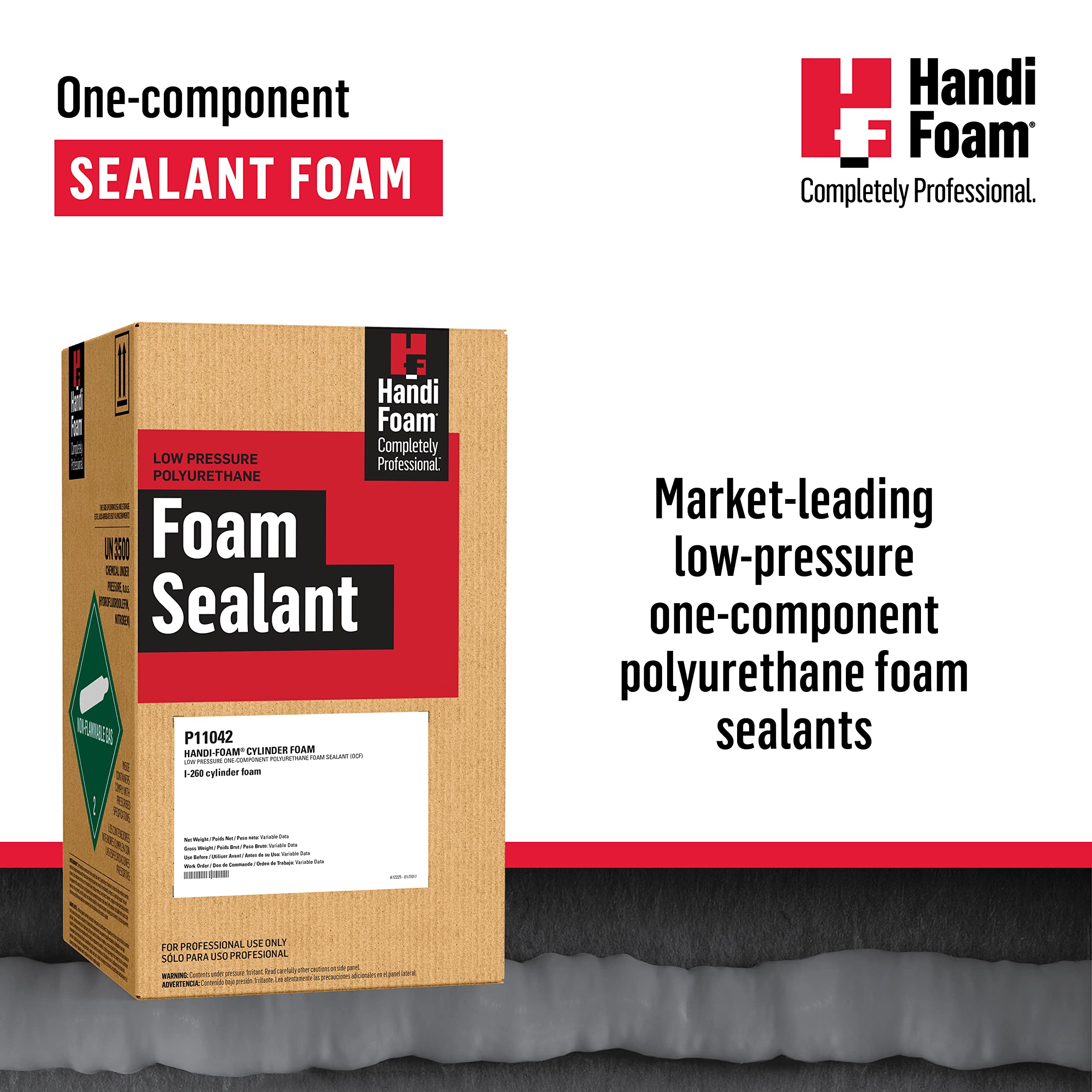 HandiFoam (HFO) I-260 Professional Expanding Foam Sealant Kit with Spray Nozzle & Accessories - Ideal for Home Insulation, Window/Door Sealing & DIY Projects