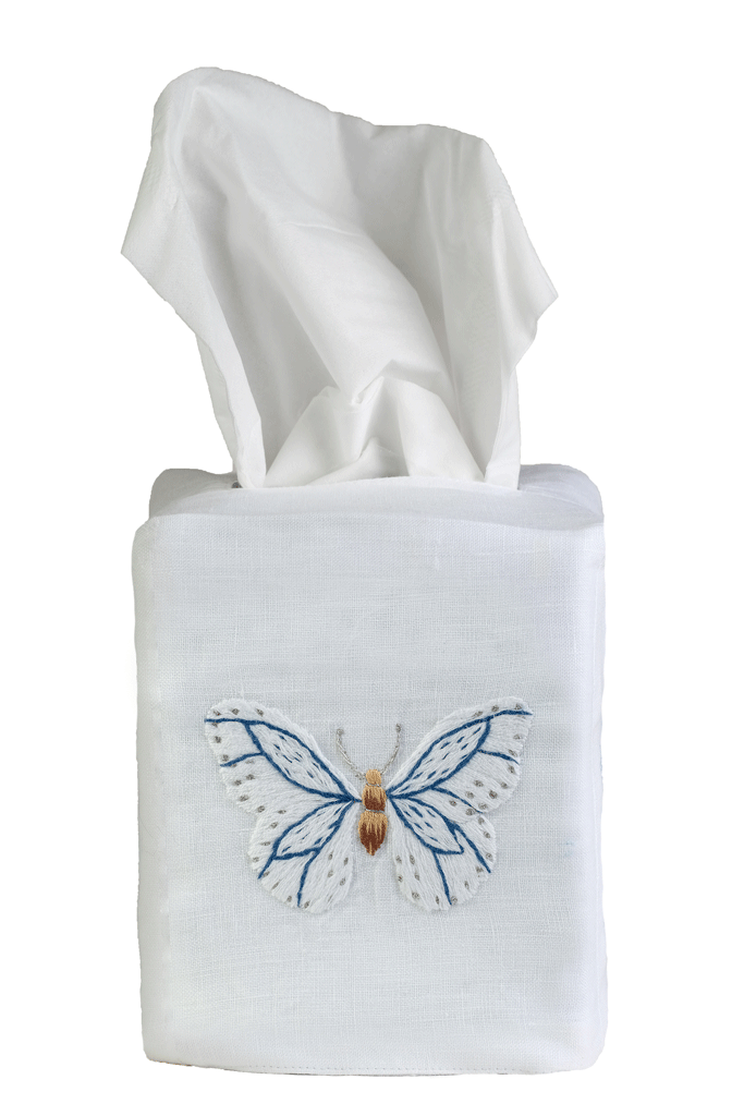 Elegant Hamptons Style Butterfly Tissue Box Cover - Decorative Home Decor for Living Room, Bathroom & Bedroom - Perfect Gift Idea