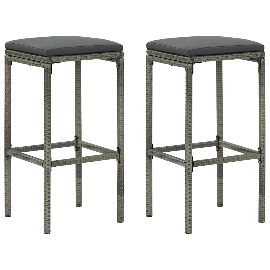 3-Piece Patio Furniture Set with Table and Chairs - Durable Poly Rattan in Gray - Fast Shipping - Perfect for Backyard, Porch, Balcony, Lawn & Poolside | Outdoor Dining & Relaxation in Garden or Terrace