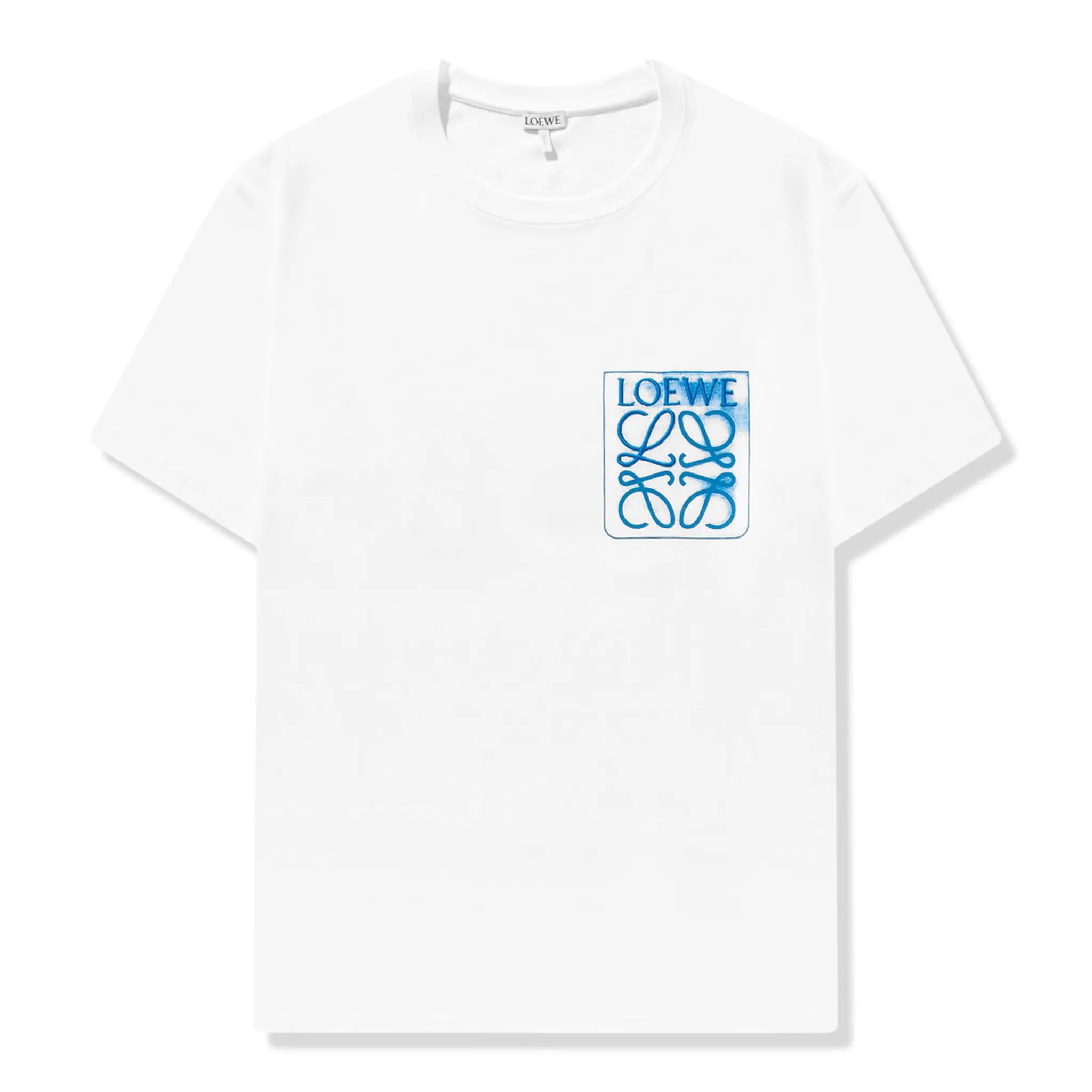 Loewe Anagram White and Blue Pocket T-Shirt for Men | Stylish Casual Tee for Everyday Wear & Outfits