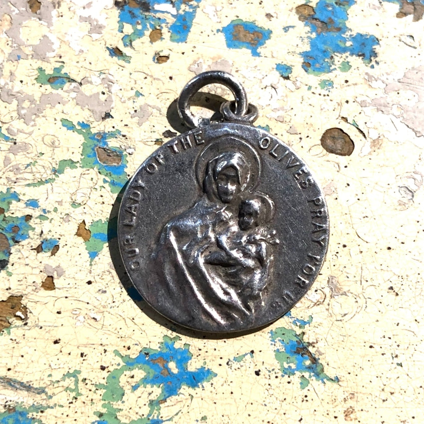 Vintage Sterling Silver Devotional Pendant Charm - Handcrafted Religious Jewelry for Meditation & Spiritual Protection | Perfect for Prayer, Yoga & Mindful Moments