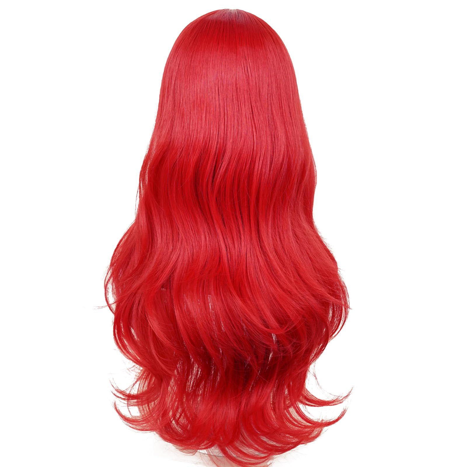 ProBeauty Long Red Mermaid Wig for Girls - Princess Wavy Costume Hair with Middle Part | Perfect for Halloween, Cosplay, Parties & Fantasy Dress-Up