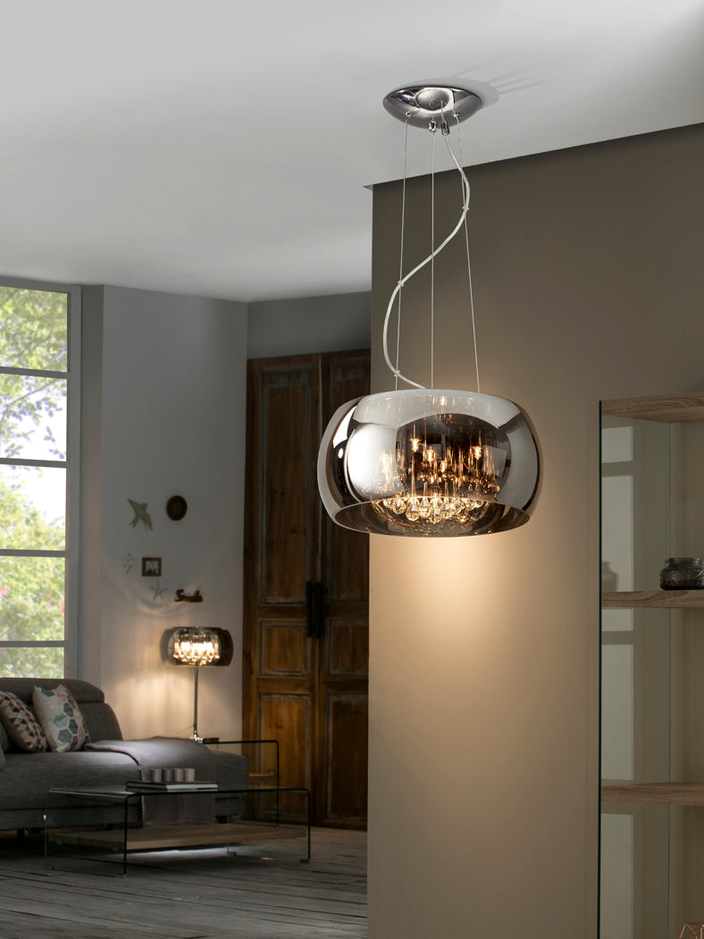 Argos 1/5/6Lt Crystal Ceiling Light Fixture - Chrome Finish Modern Chandelier for Living Room, Bedroom & Dining Room Lighting