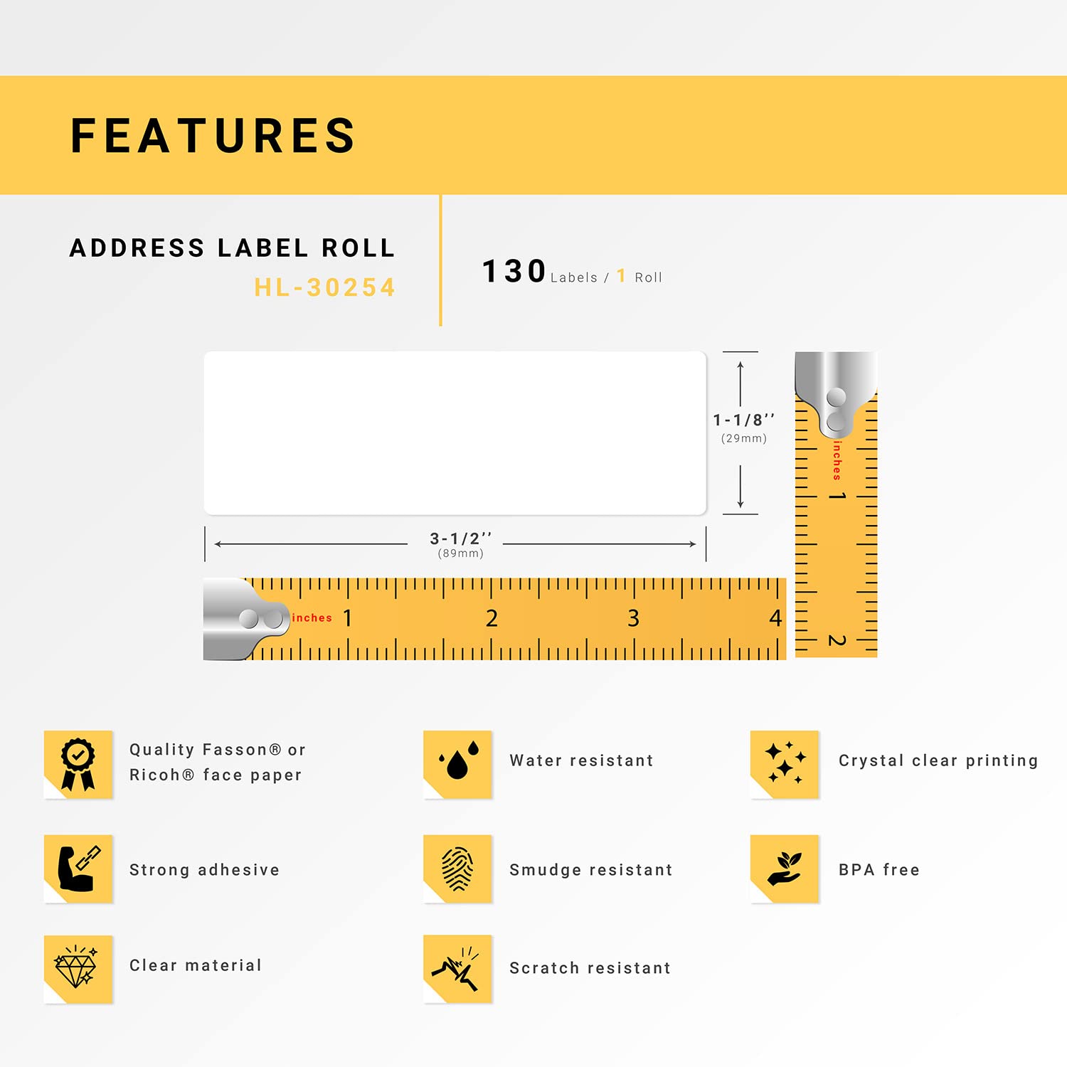 HOUSELABELS Compatible DYMO 30254 Address Labels (1-1/8