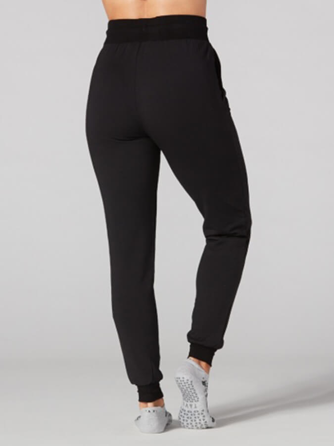 Tavi High Waisted Fitted Women's Jogger Pants - Stretchy Comfortable Workout & Lounge Pants for Yoga, Running & Casual Wear - Ebony