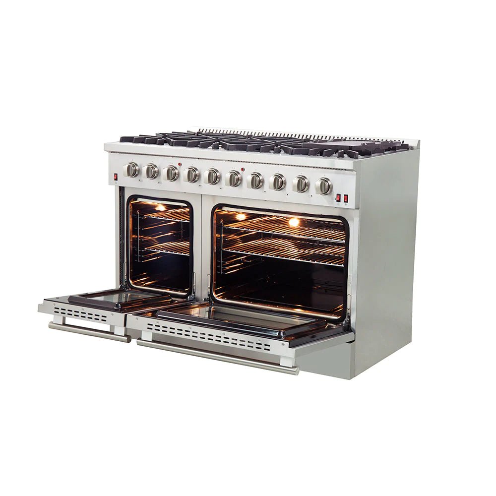 Forno Galiano Professional 48-Inch Stainless Steel Gas Range with 6 Burner Stove and Convection Oven - FFSGS6244 48