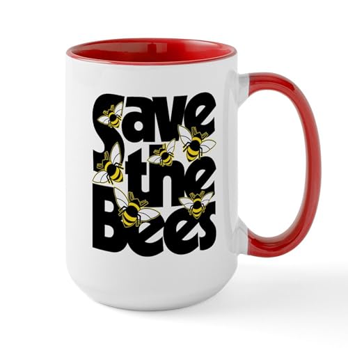 White/Red Inside - Save The Bees Mugs