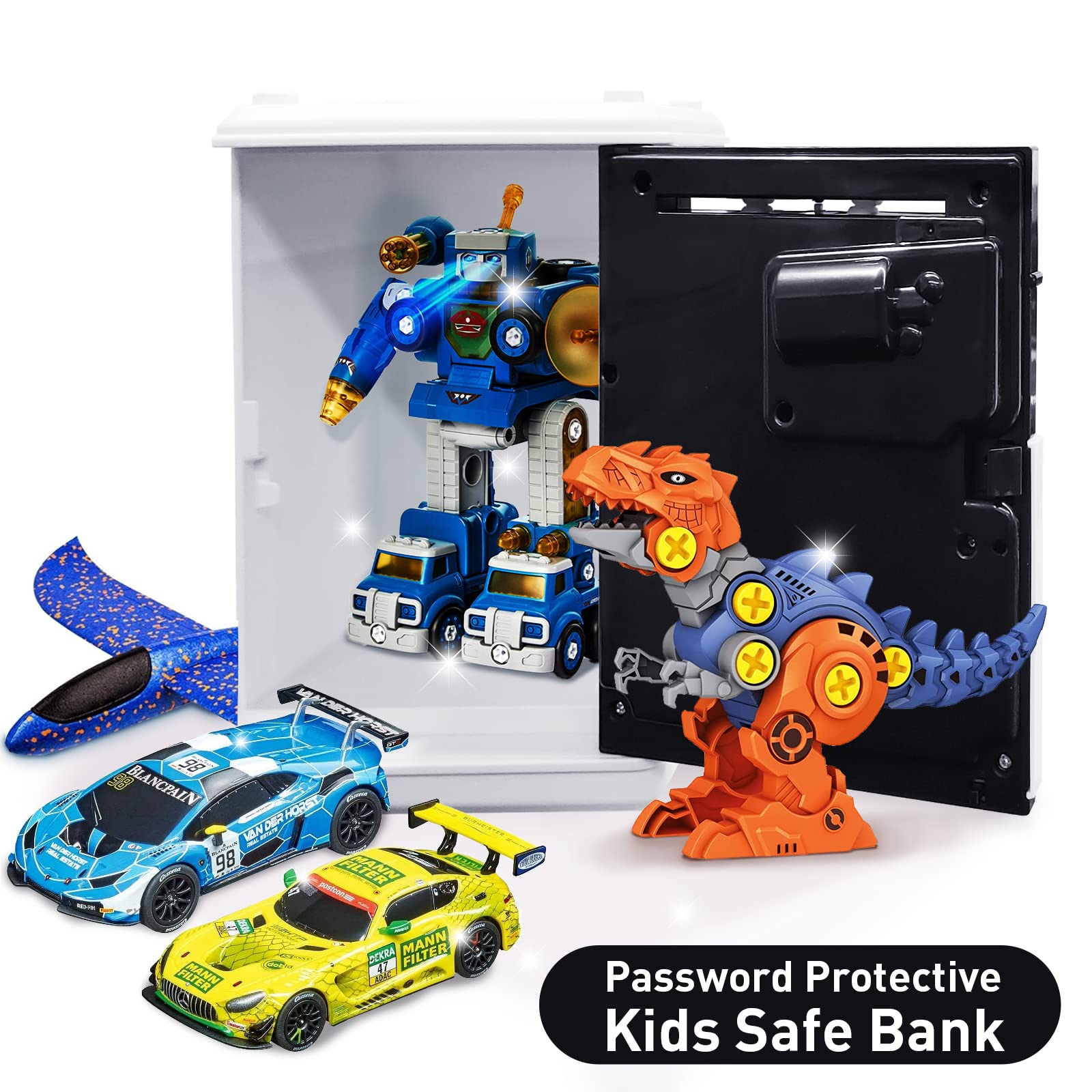 Electronic Password ATM Piggy Bank for Kids - Cute Money Saving Box with Auto Scroll for Coins & Bills - Best Gift for Boys & Girls - Perfect for Birthday, Allowance Savings & Financial Learning