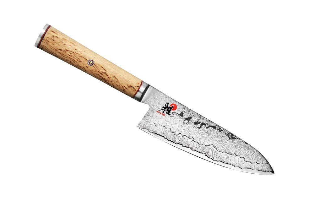 Miyabi Birchwood SG2 6-Inch Chef's Knife - Japanese Damascus Steel Kitchen Knife with Birch Handle - Free Shipping - Perfect for Slicing, Dicing & Chopping Vegetables, Meat & Herbs
