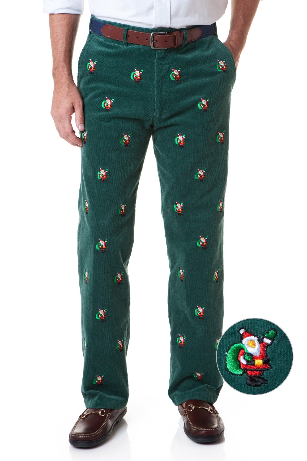 Beachcomber Corduroy Pants for Men - Comfortable Hunter Green Santa Style Pants for Casual Wear & Outdoor Adventures