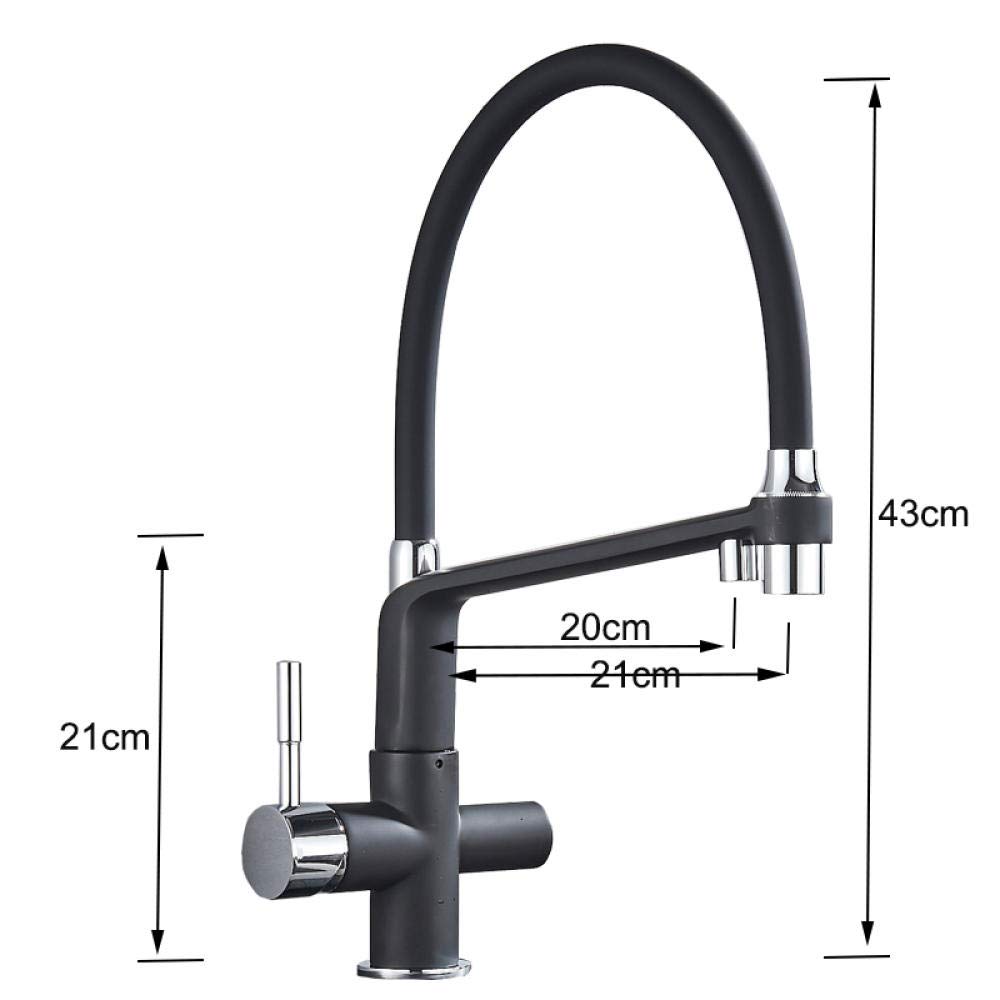 Premium Matte Black Kitchen Sink Faucet with Pure Water Filter - Dual Handle Hot & Cold Water Mixer Tap for Bathroom and Kitchen - Perfect for Cooking, Washing Dishes, and Drinking Filtered Water