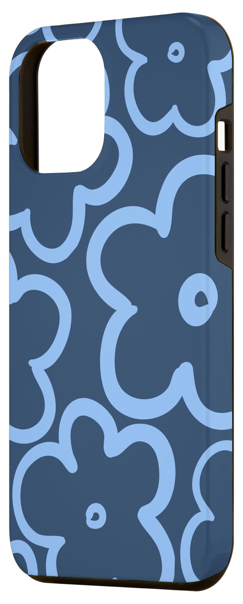 iPhone 12 Pro Max Case - Navy Blue Floral Design with Wildflower Pattern | Slim Protective Cover for Women & Girls | Perfect for Everyday Use, Work & Travel