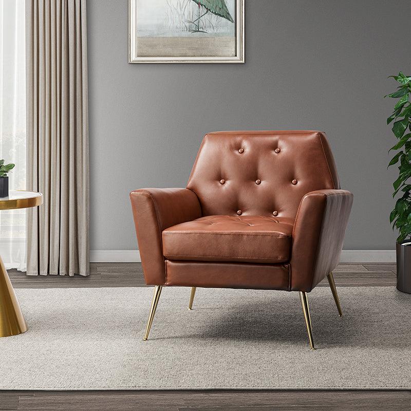 Raelynn Vegan Leather Armchair - Modern PU Leather Lounge Chair for Living Room, Office & Bedroom - Eco-Friendly Faux Leather Accent Chair for Home Decor