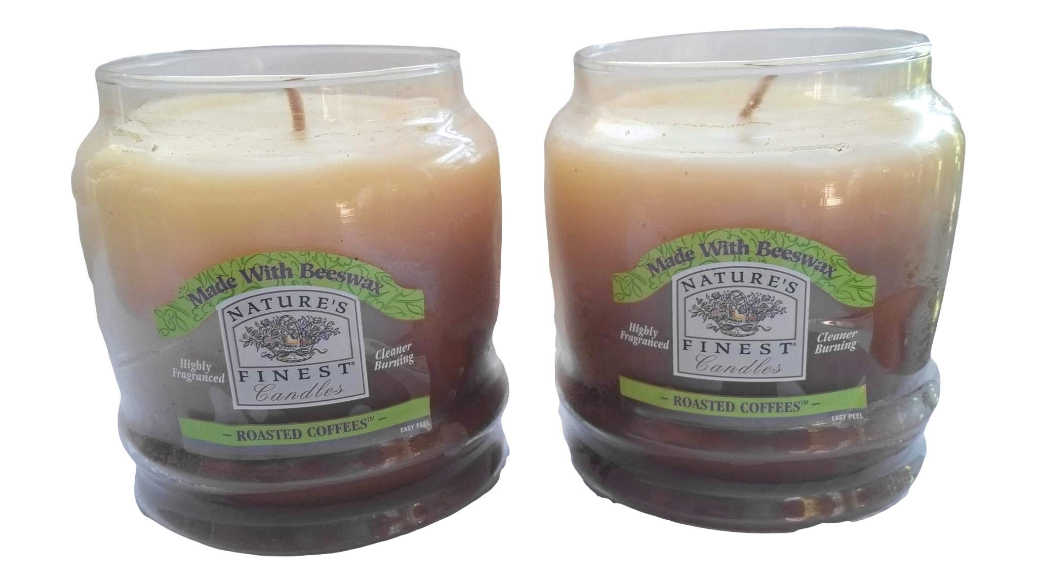 Large Beeswax Scented Candle Jars - 2 Pack Natural Roasted Coffee Scent for Home Relaxation & Aromatherapy