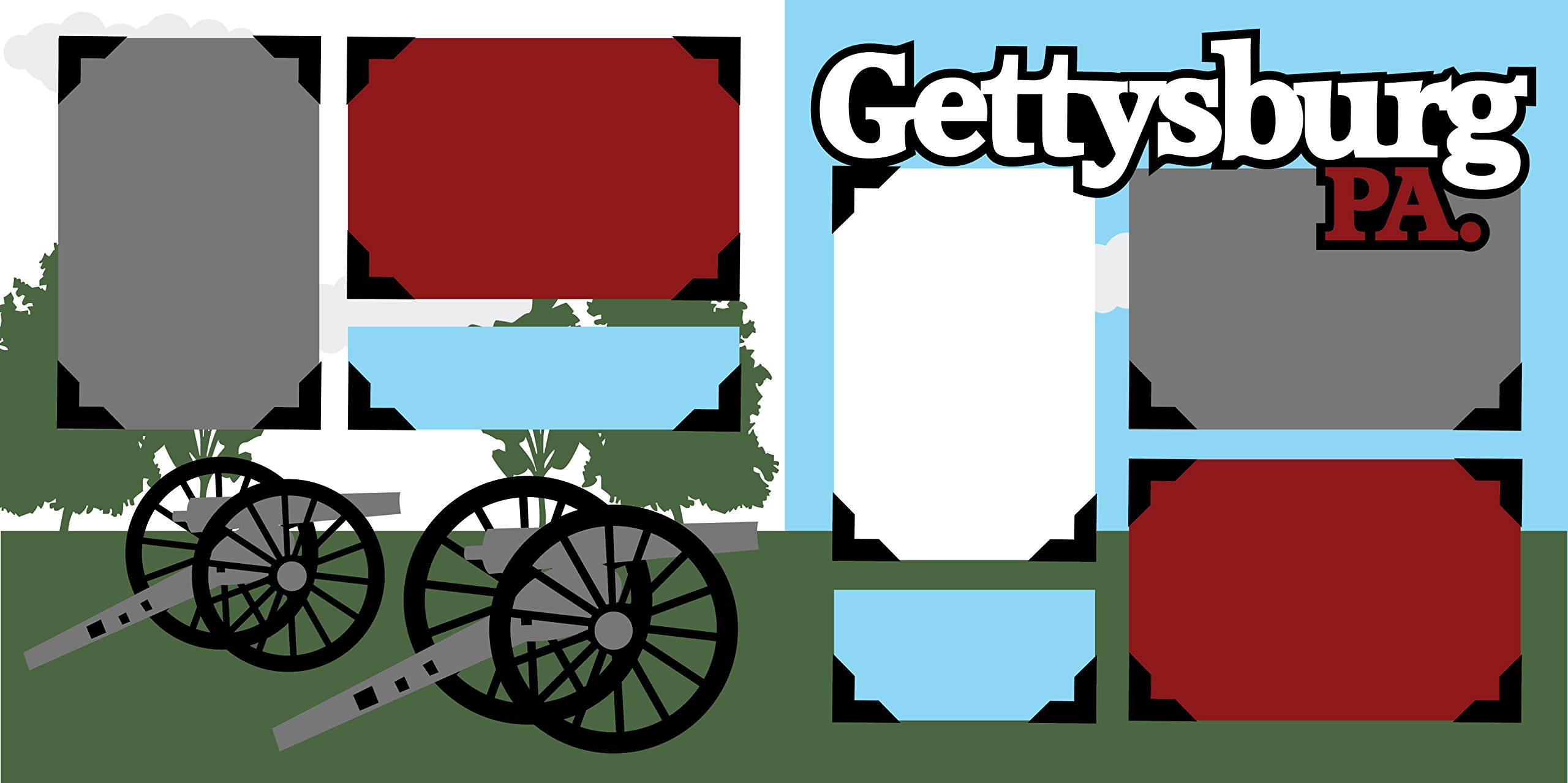 Gettysburg Scrapbook Page Kit - Civil War Memory Album Supplies for Scrapbooking, Photo Preservation & Historical Document Display - Perfect for History Buffs, Genealogy Projects & School Presentations