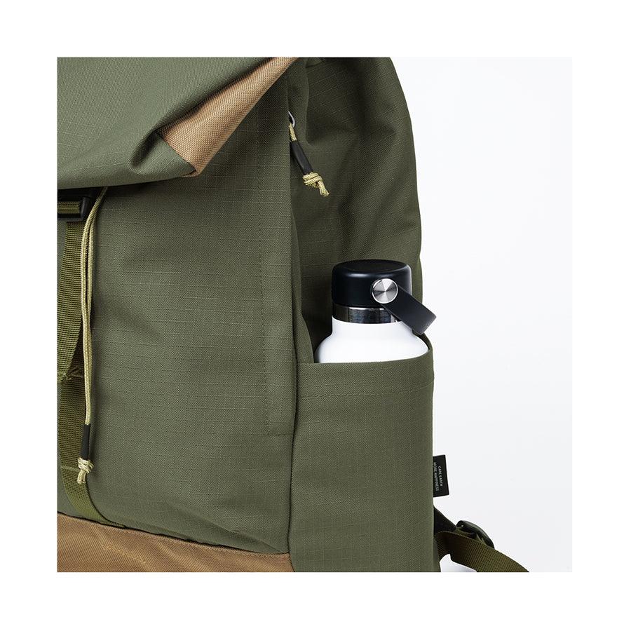 HELLOLULU Saro Utility Flap Backpack - Durable Molive Drab Tactical Backpack for Hiking, Travel & Outdoor Adventures