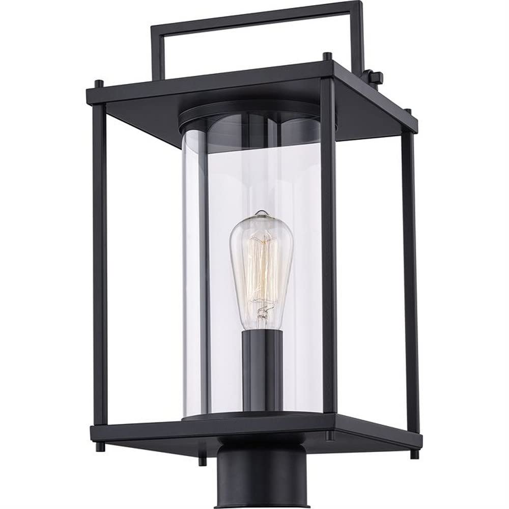 1 Light Outdoor Post Lantern - Transitional Style Black Exterior Light Fixture for Porch, Garden & Pathway - Weather-Resistant Design for Year-Round Use - Model 71-Bel-4352488