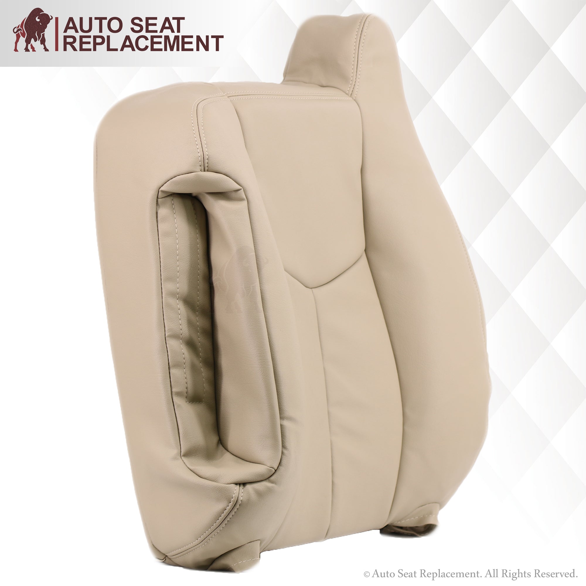 2003-2006 Chevy Tahoe Suburban Custom Fit Seat Covers - Light Tan Leather Look - Front & Rear Bench Protection - Perfect for Road Trips & Family Adventures