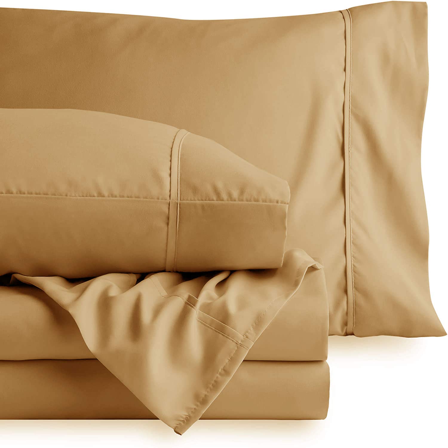 Organic Bamboo Sheets Full Size 4-Piece Set - 100% Natural Bamboo Bedding, Soft & Breathable, Hypoallergenic - Perfect for Hot Sleepers & Eco-Friendly Homes (Taupe)