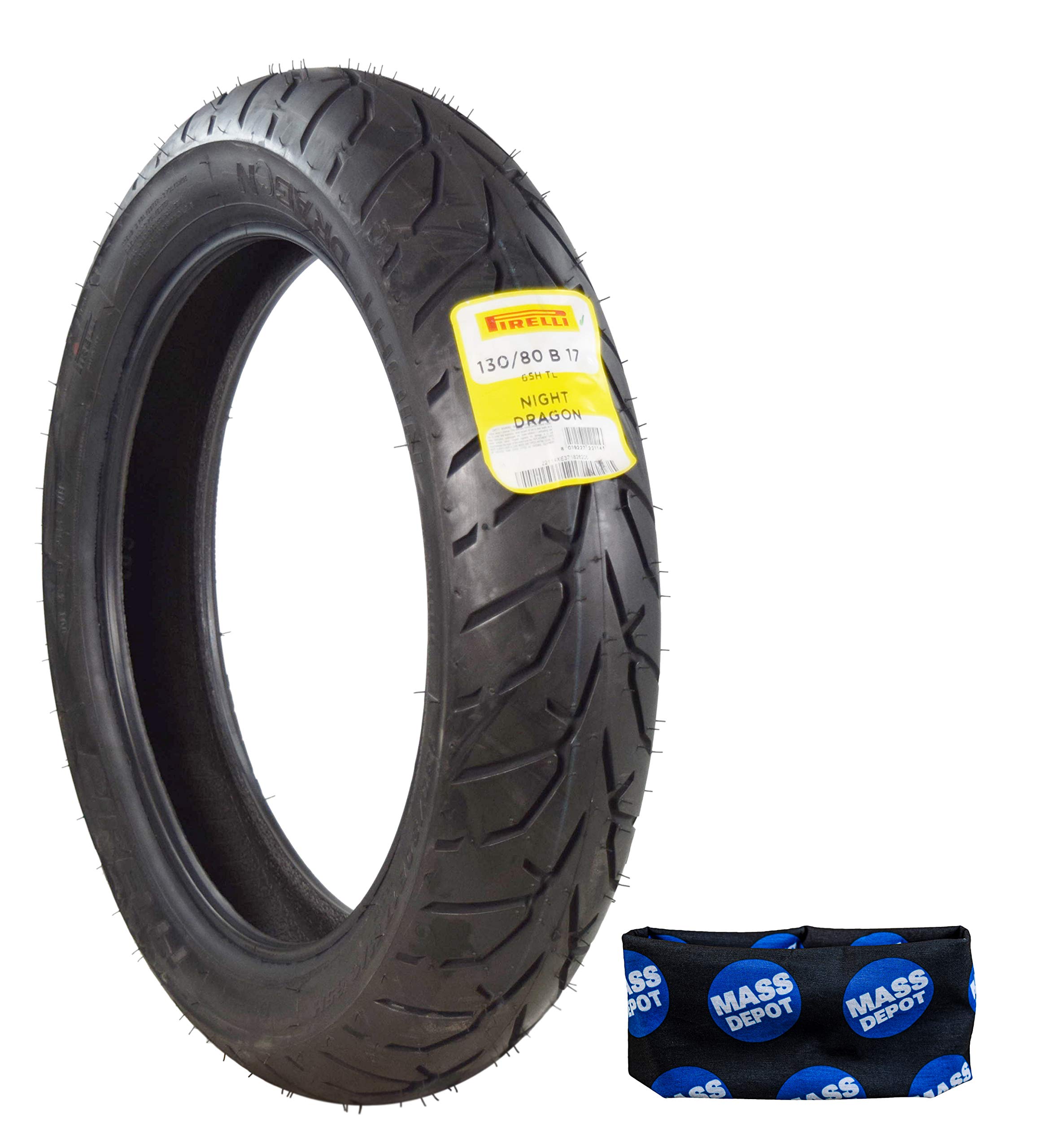 Pirelli Night Dragon Motorcycle Front Tire 130/80B17 2211400 - High Performance Cruiser Tire for Night Riding & Long Distance Touring