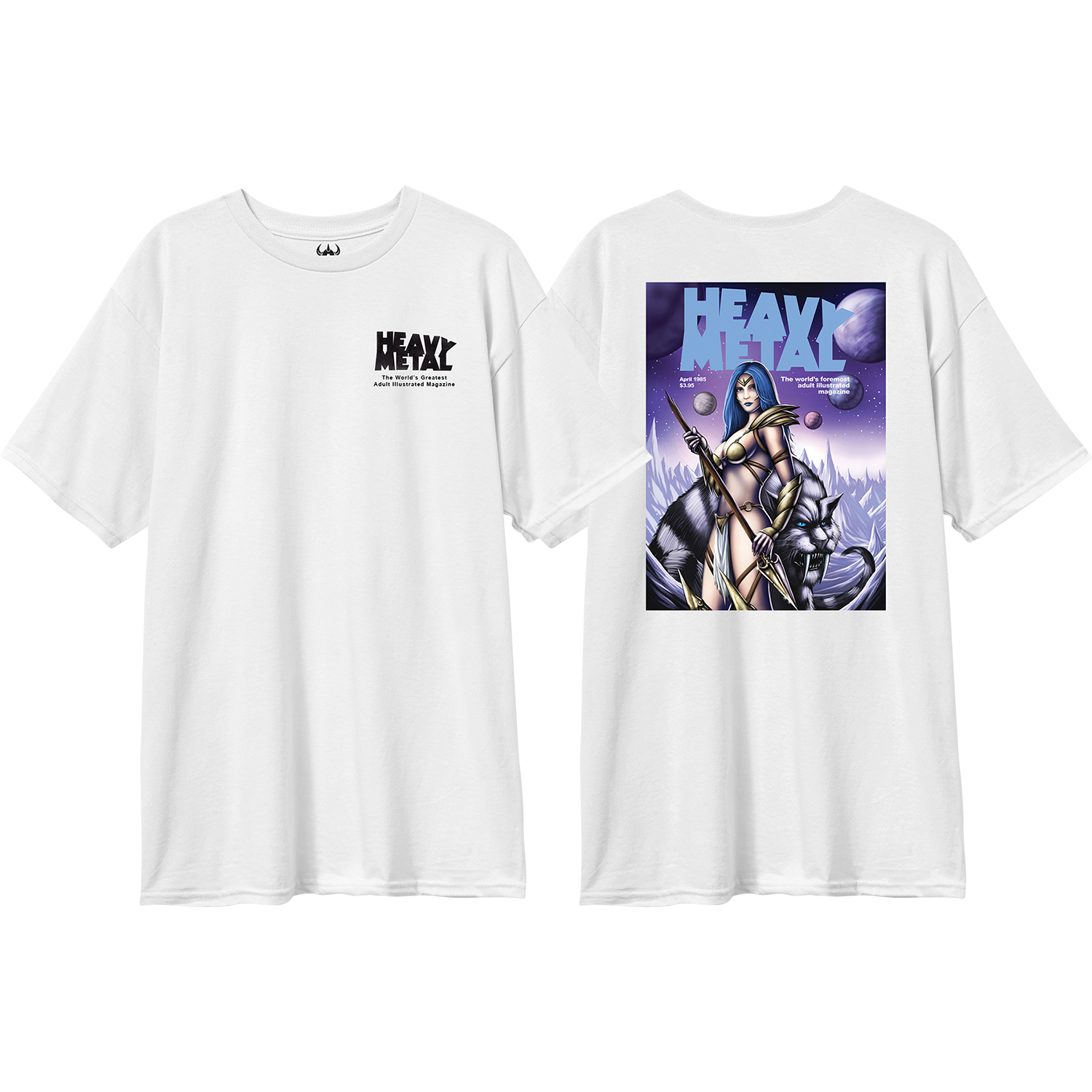Dar Heavy Metal Mag 1 Graphic T-Shirt - Small Size, White Color | Perfect for Concerts, Rock Festivals & Casual Wear