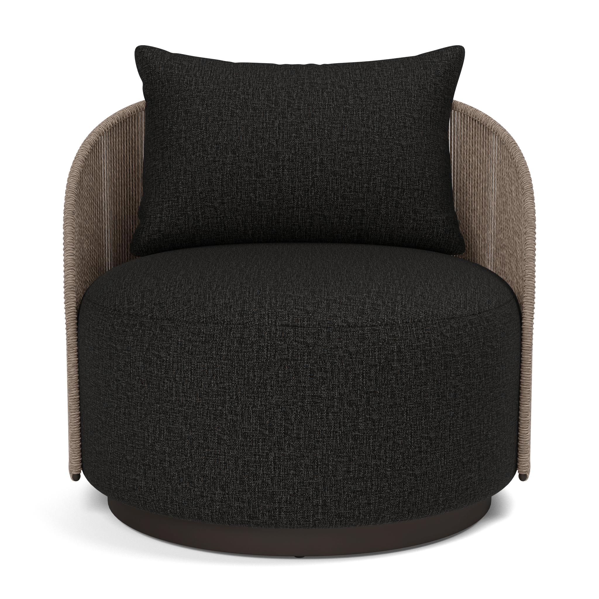 Modern Milan Swivel Lounge Chair - 360 Degree Rotating Accent Chair for Living Room, Bedroom, or Office - Comfortable Mid-Century Style Upholstered Armchair with Sturdy Metal Base