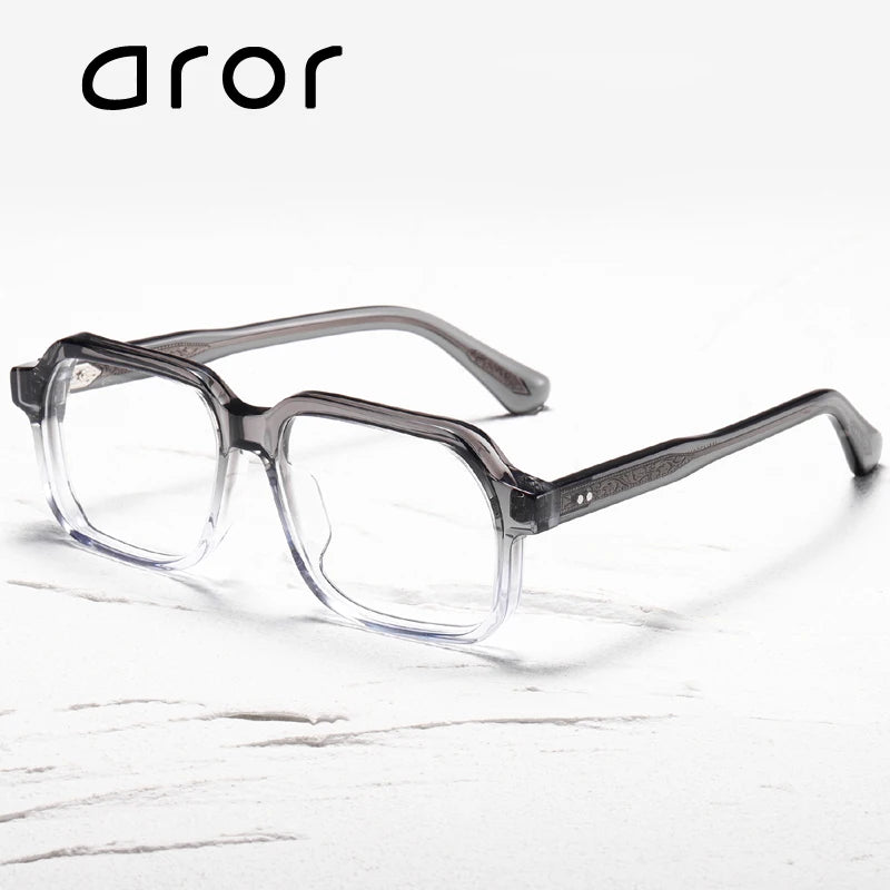 Aror Unisex Full Rim Square Acetate Eyeglasses 49309 - Stylish & Durable Eyewear for Men & Women - Perfect for Work, Reading & Everyday Fashion