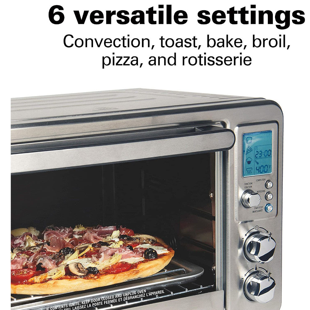 Refurbished Hamilton Beach 31190C Stainless Steel Digital Convection Toaster Oven with Full Warranty | Countertop Baking, Broiling & Toasting for Kitchen