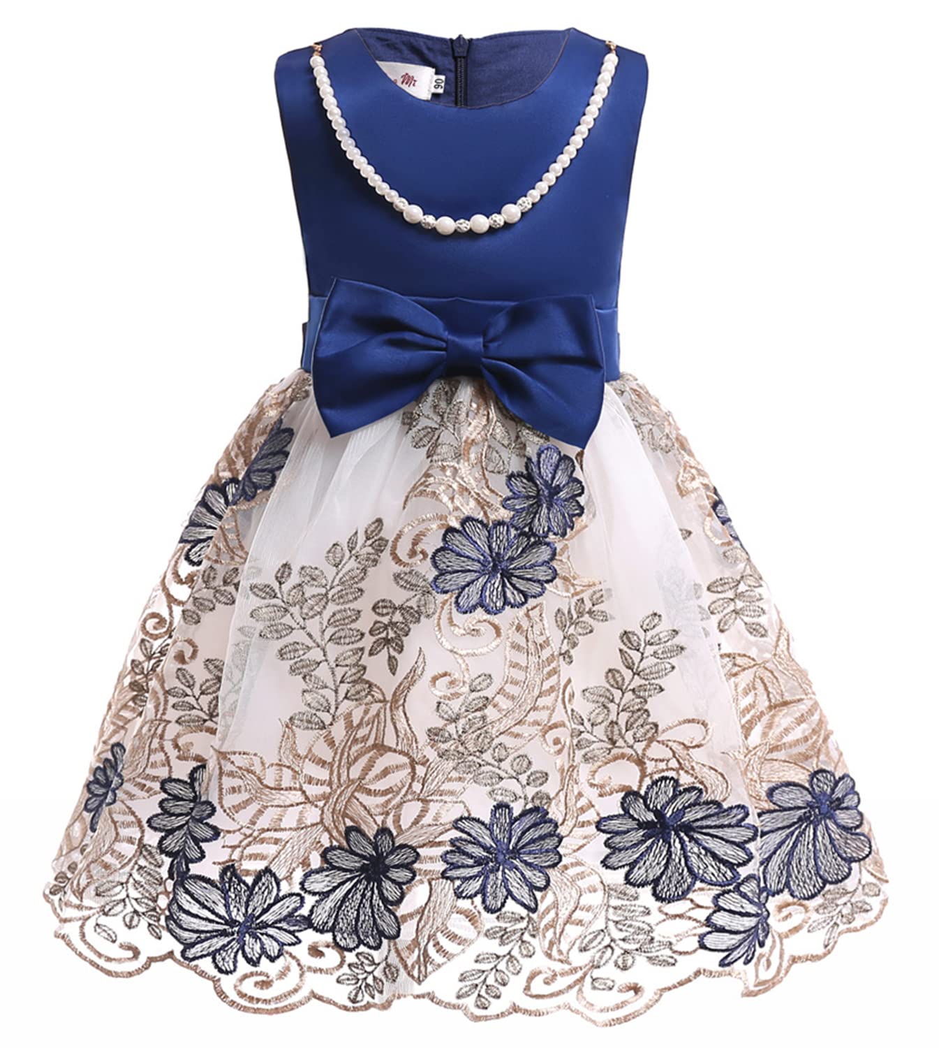 Girls Embroidered Lace Mesh Dress - Sleeveless Vest Summer Dress for Kids - Perfect for Spring & Summer Outings, Parties, and Casual Wear