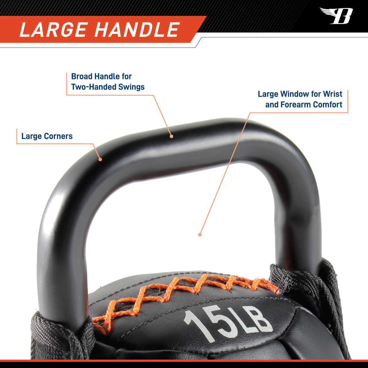 15lb Soft Kettlebell - Bionic Body BBKB 15 Retired | Durable Home Gym Equipment for Strength Training, CrossFit & Fitness Workouts