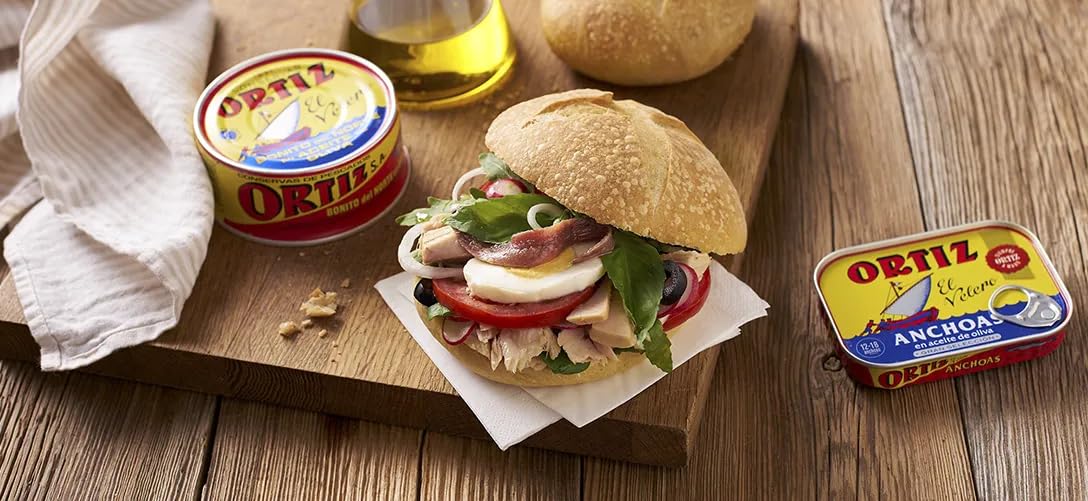 Premium Ortiz White Tuna in Olive Oil - Wild Caught Spanish Albacore, High Protein & Omega-3, Tender Slices for Salads, Pasta & Sandwiches (No Mayo Needed) - 3.95oz Cans (Pack of 12) | Perfect for Healthy Lunches, Quick Meals & Gourmet Recipes