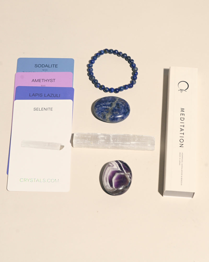 Mindfulness Meditation & Relaxation Kit for Stress Relief - Essential Aromatherapy, Crystals & Guided Journal for Yoga, Spa & Home Wellness