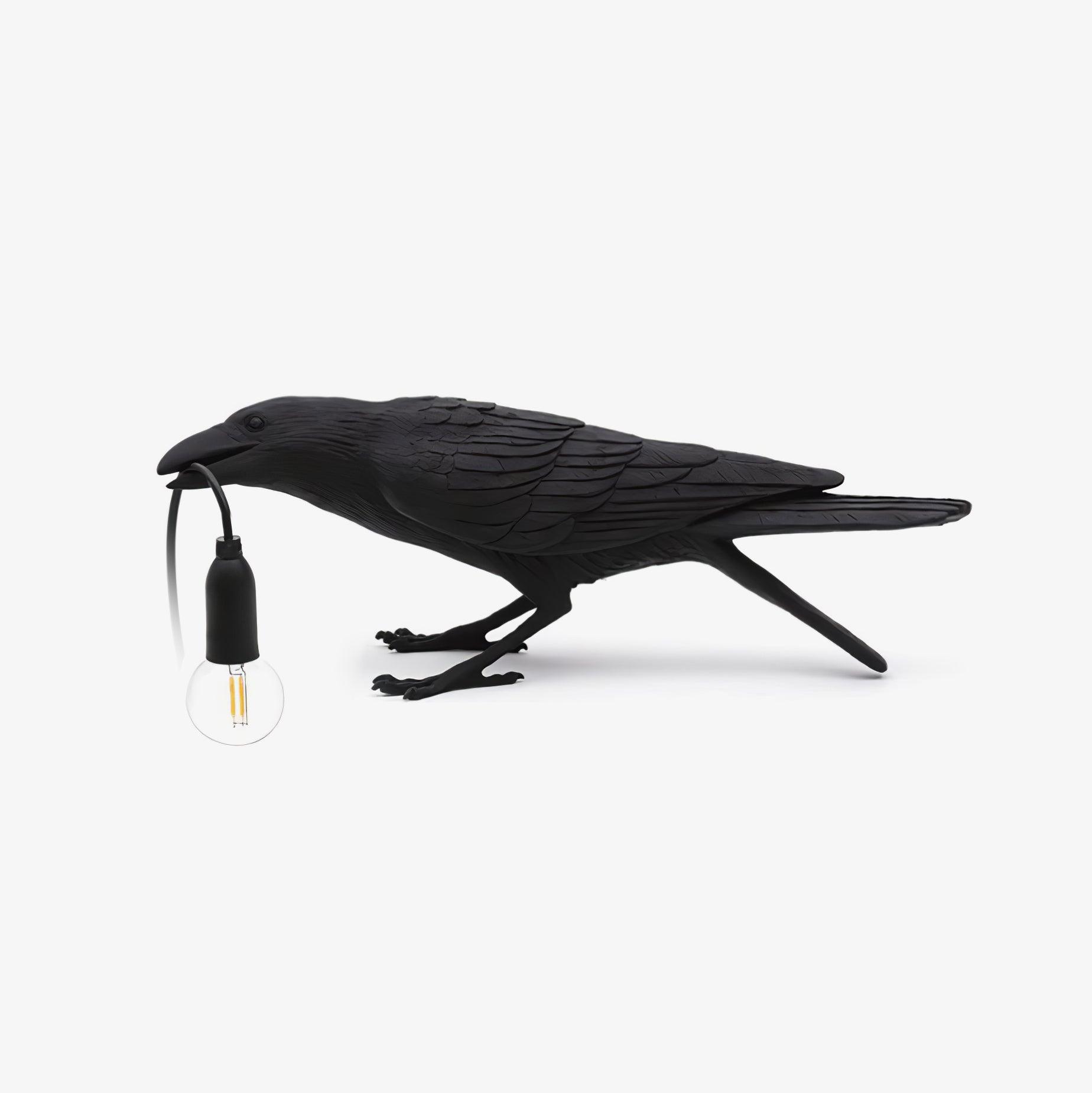 Raven Resin Table Lamp - Modern Gothic Home Decor for Bedroom, Living Room, Office - Handcrafted Night Light with Adjustable Brightness for Reading & Relaxation