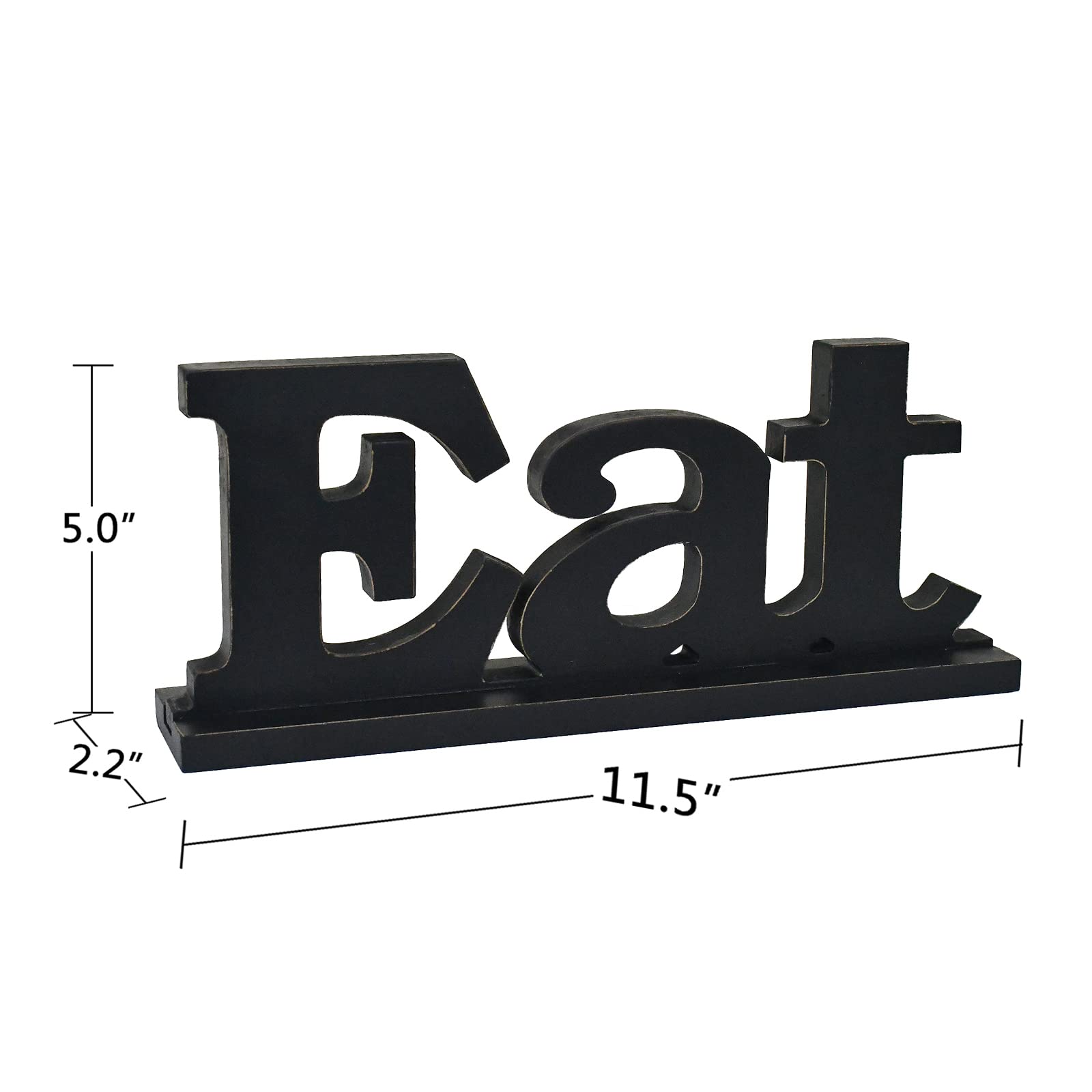 Rustic Wood Kitchen Eat Sign - Freestanding Farmhouse Decor for Home, Dining Room & Kitchen - Perfect for Wall Art, Housewarming Gifts & Cozy Dining Spaces