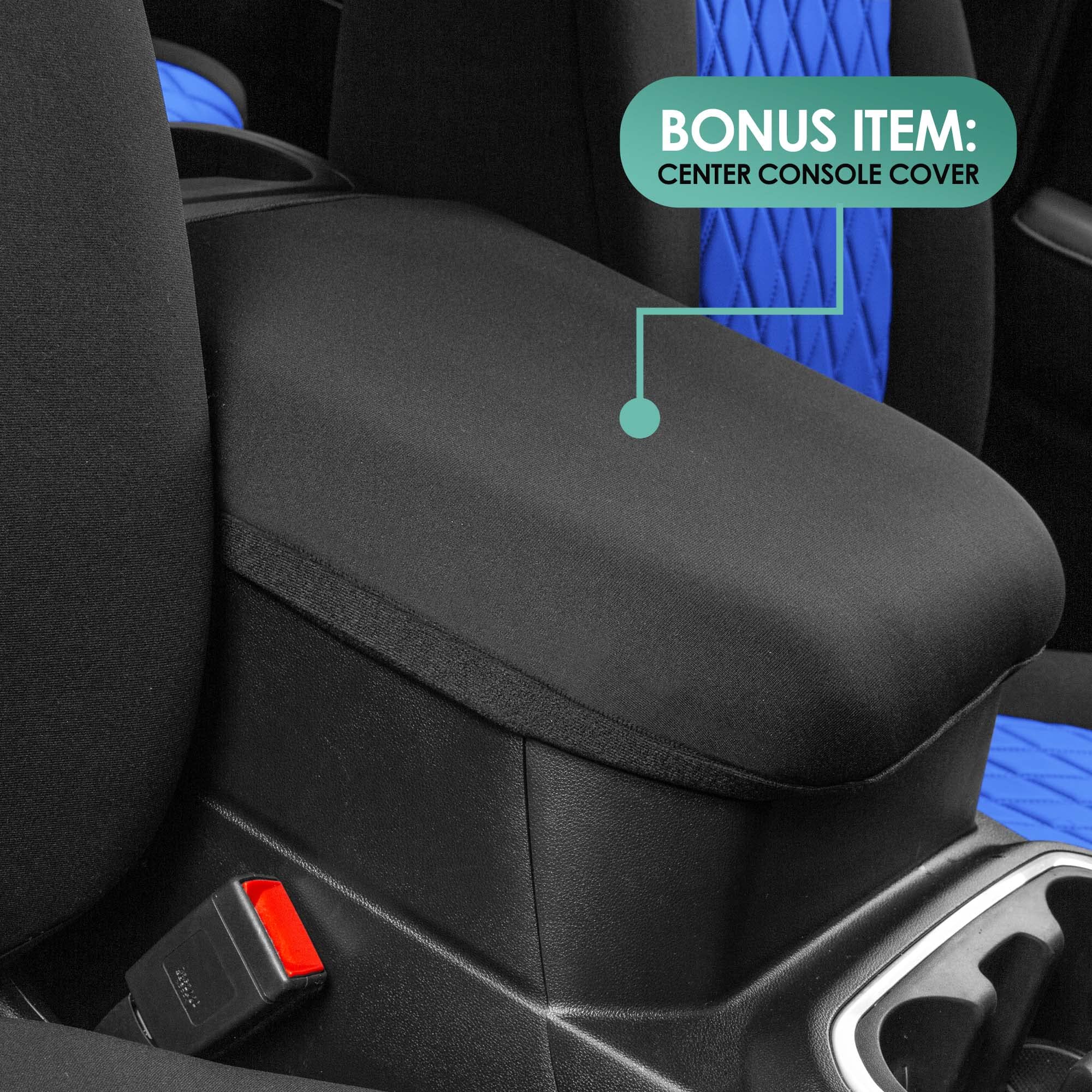 Premium Neoprene Water-Resistant Car Seat Covers for 2019-2023 GMC Sierra 1500/2500HD/3500HD (SLT, AT4, Denali) - Custom Fit Front Set in Blue | All-Weather Protection & Comfort for Daily Commute & Road Trips